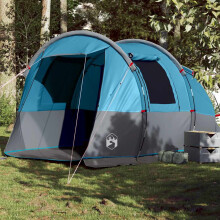 Berkfield Camping Tent Tunnel 4-Person Blue Waterproof