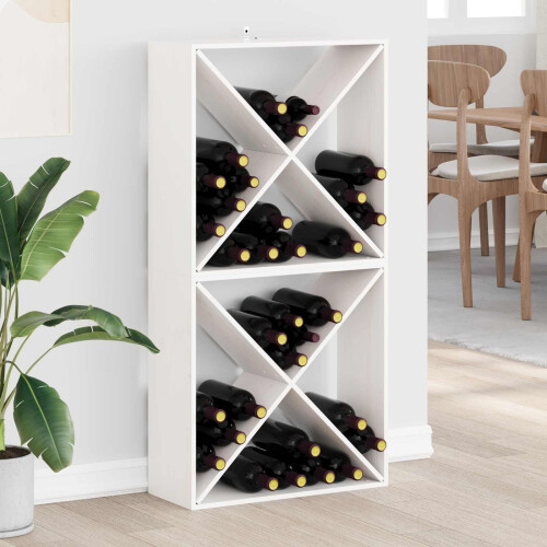 Berkfield Wine Rack 2 pcs White 62 x 25 x 62 cm Solid Pine Wood