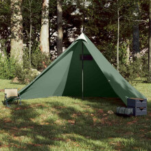 Berkfield Family Tent Tipi 7-Person Green Waterproof