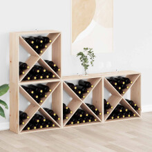 Berkfield Wine Rack 4 pcs Natural 62 x 25 x 62 cm Solid Pine Wood
