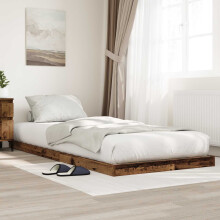 Berkfield Floor Bed Frame Old Wood 90 x 190 cm Engineered Wood