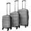 Berkfield Three Piece Hardcase Trolley Set Silver 45.5/55/66 cm 1