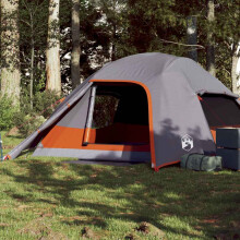 Berkfield Camping Tent Dome 4-Person Grey Waterproof