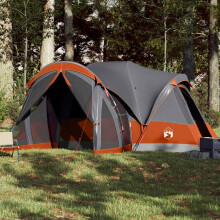 Berkfield Family Tent Tipi 8-Person Grey and Orange Waterproof
