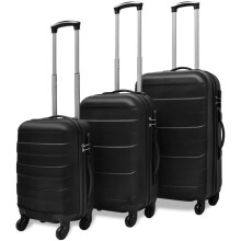 Berkfield Three Piece Hardcase Trolley Set Black 45.5/55/66 cm