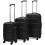 Berkfield Three Piece Hardcase Trolley Set Black 45.5/55/66 cm 1