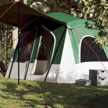 Berkfield Camping Tent Cabin 5-Person Green Waterproof
