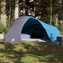 Berkfield Camping Tent Dome 4-Person Blue Waterproof