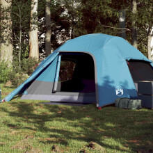 Berkfield Camping Tent Dome 4-Person Blue Waterproof