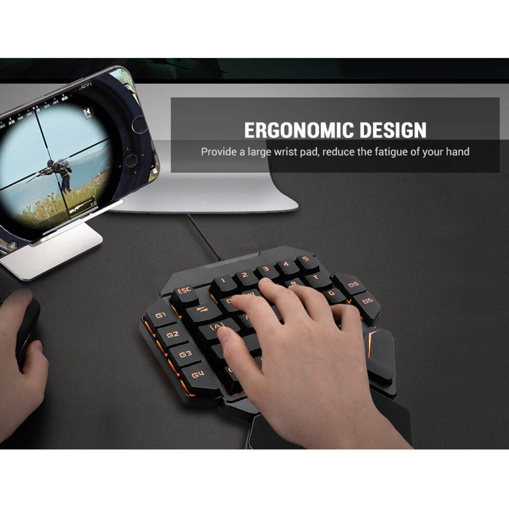 Onehanded Rgb Mechanical Keyboard Blacklight With Macro Function For Gaming Blue 7671393822468