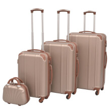 Berkfield Four Piece Hardcase Trolley Set Champagne