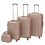 Berkfield Four Piece Hardcase Trolley Set Champagne 1