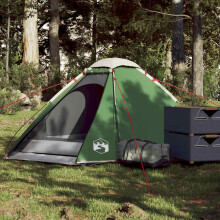 Berkfield Camping Tent Dome 2-Person Green Waterproof