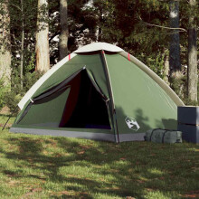 Berkfield Camping Tent Dome 4-Person Green Waterproof