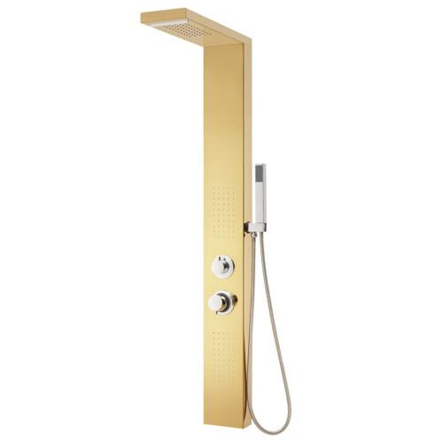 Berkfield Shower Panel System Stainless Steel 201 Gold 2