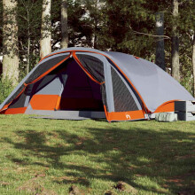 Berkfield Family Tent Cabin 6-Person Grey Waterproof