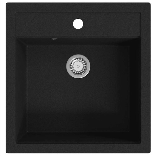 Berkfield Granite Kitchen Sink Single Basin Black 1