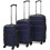 Berkfield Three Piece Hardcase Trolley Set Blue 45.5/55/66 cm 1