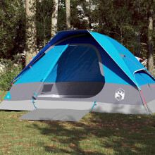 Berkfield Camping Tent Dome 4-Person Blue Waterproof