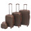 Berkfield Four Piece Hardcase Trolley Set Coffee 1