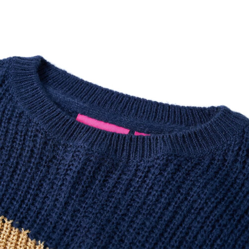 Kids' Sweater Knitted Navy 128 2