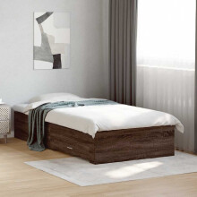Berkfield Bed Frame with Drawers without Mattress Brown Oak 75x190 cm Small Single