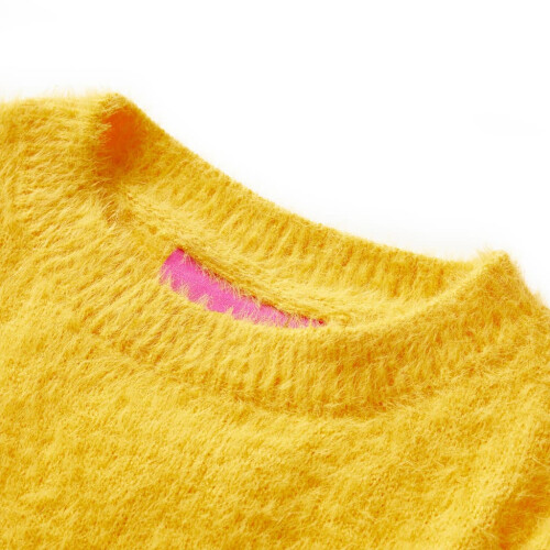 Kids' Sweater Knitted Dark Ochre 140 2