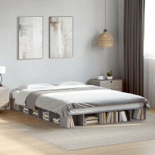 Berkfield Bed Frame without Mattress Grey Sonoma 150x200 cm King Size