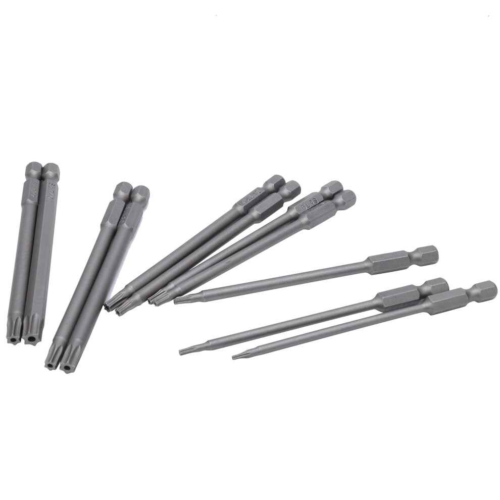 11Pcs Hollow Pentalobe Bit Set 75Mm T6-T40 Chrome 9361393822459