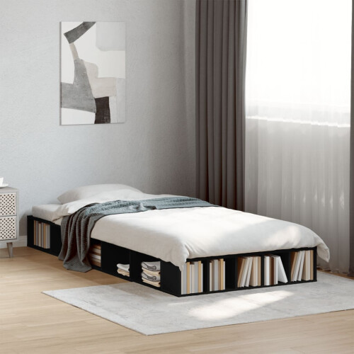 Berkfield Bed Frame without Mattress Black 75x190 cm Small Single
