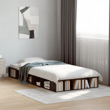 Berkfield Bed Frame without Mattress Brown Oak 75x190 cm Small Single
