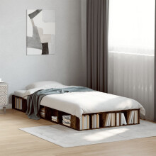 Berkfield Bed Frame without Mattress Smoked Oak 90x200 cm