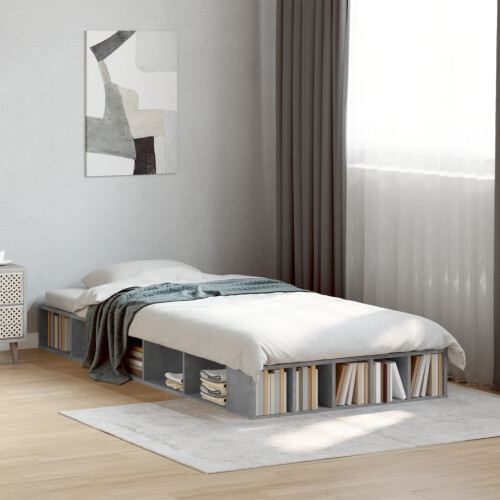 Berkfield Bed Frame without Mattress Concrete Grey 90x200 cm