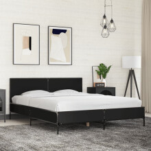 Berkfield Bed Frame without Mattress Black 150x200 cm King Size
