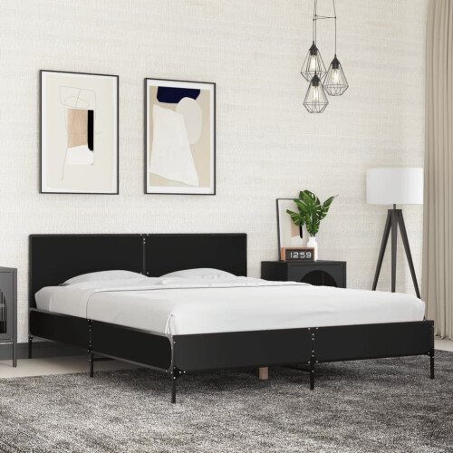 Berkfield Bed Frame without Mattress Black 150x200 cm King Size