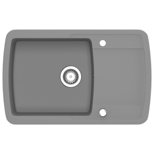Berkfield Granite Kitchen Sink Single Basin Grey 1