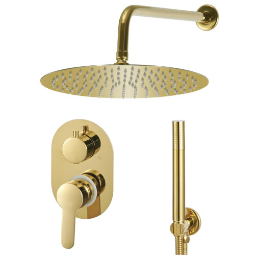 Berkfield Shower System Stainless Steel 201 Gold 1