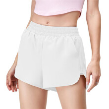 High Waist Breathable Outdoor Leisure Running Yoga Pants Short Style White XL