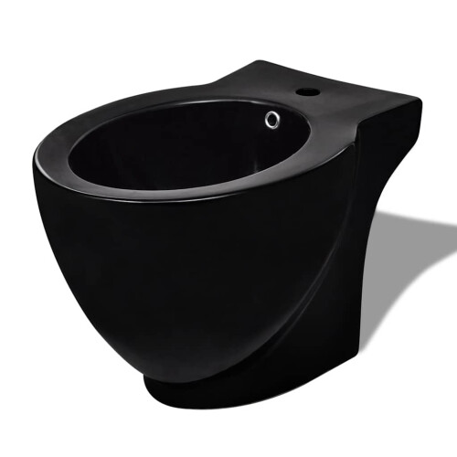 Round Bidet Stand Black High-quality Ceramic 1