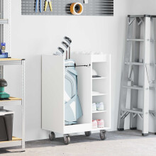 Berkfield Golf Cabinet with Wheel Plain White 65 x 45 x 98 cm