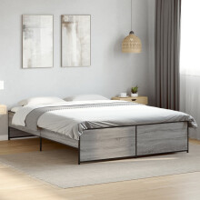 Berkfield Bed Frame without Mattress Grey Sonoma 150x200 cm King Size