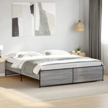 Berkfield Bed Frame without Mattress Grey Sonoma 200x200 cm