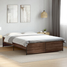 Berkfield Bed Frame without Mattress Brown Oak 140x200 cm