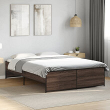 Berkfield Bed Frame without Mattress Brown Oak 135x190 cm Double