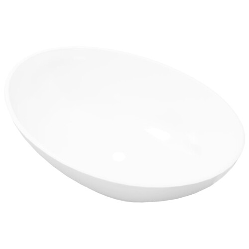 Berkfield Luxury Ceramic Basin Oval-shaped Sink White 40 x 33 cm 1