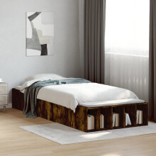 Berkfield Bed Frame without Mattress Smoked Oak 75x190 cm Small Single