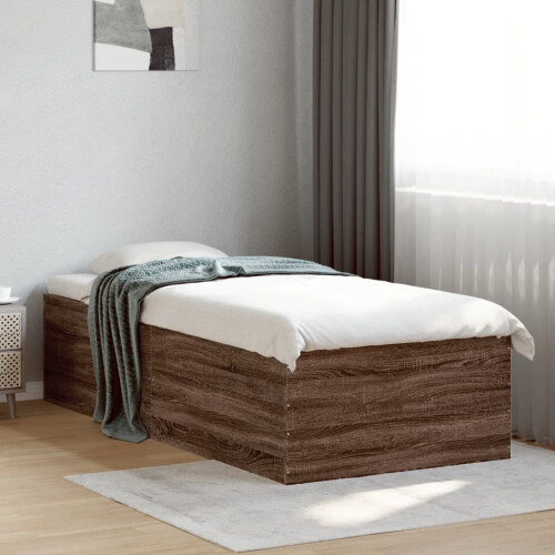 Berkfield Bed Frame without Mattress Brown Oak 100x200 cm
