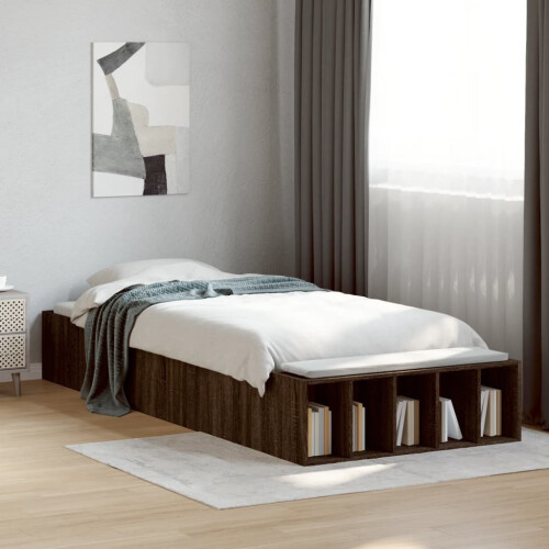 Berkfield Bed Frame without Mattress Brown Oak 100x200 cm