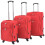 Berkfield 3 Piece Soft Case Trolley Set Red 1