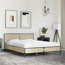 Berkfield Bed Frame without Mattress Sonoma Oak 120x190 cm Small Double